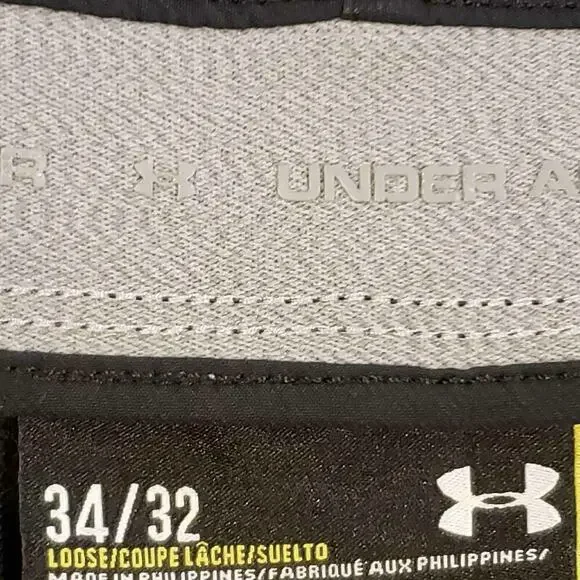 Under Armour Golf Pants Mens Size 34x32 Black Performance Straight Flat Front 34 - Picture 7 of 8